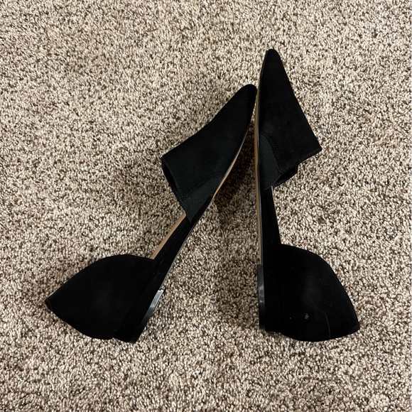 Crown Vintage Black Suede Pointed Flats - Picture 3 of 5
